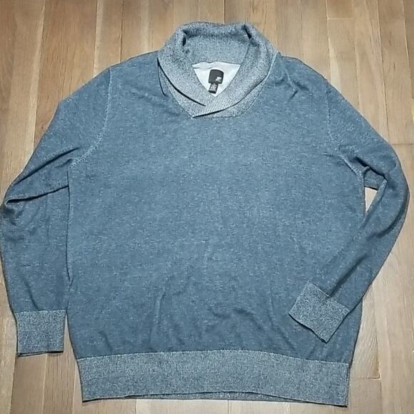 J. Ferrar Blue Heather Shaw Collar Sweater - Picture 1 of 5